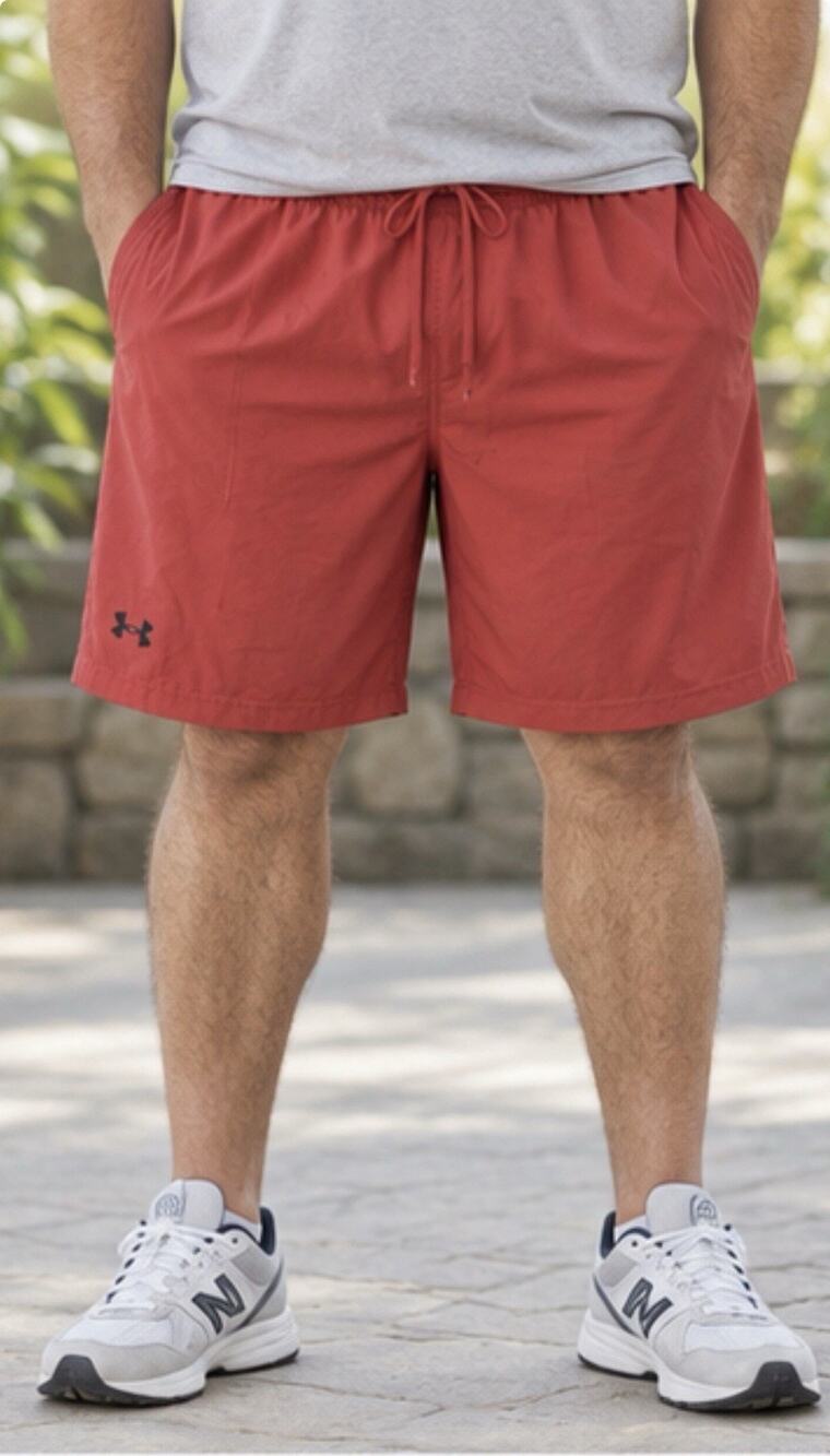 Under Armour Shorts Mens XL Red Woven Drawstring Athletic Gym Training Pockets